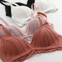 New Style Solid Color Women's Thin Underwear Sexy Lace Bra main image 2