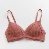 New Style Solid Color Women's Thin Underwear Sexy Lace Bra main image 4