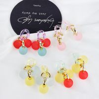Fashion New Simple Contrast Color Female Candy Cute Resin Eardrops main image 1