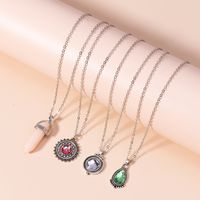 Fashion Water Drop Crystal Hexagon Prism Multi-layer Necklace main image 1