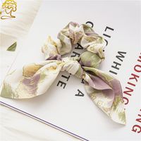 2022 Vintage Tie-dyed Color Rabbit Ears Hair Ring Women's Knotted Fabric Top Cuft Hair Accessories sku image 2