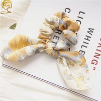 2022 Vintage Tie-dyed Color Rabbit Ears Hair Ring Women's Knotted Fabric Top Cuft Hair Accessories sku image 4