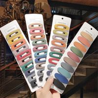 Fashion Simple Frosted Clip Back Head Barrettes Rectangular Multi-color Hairpin Set Headdress main image 1