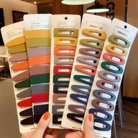 Fashion Simple Frosted Clip Back Head Barrettes Rectangular Multi-color Hairpin Set Headdress main image 5