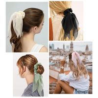 Fashion Elegant Colorful Streamer Hair Tie Double-layer Bow Women's Lace Hair Band main image 2