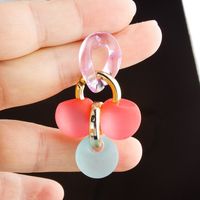 Mode Neue Einfache Kontrast Farbe Weiblichen Candy Nette Harz Eardrops main image 3