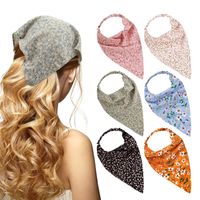 Fashion Floral Elastic Band Headscarf Women's Thin Flower Cloth Triangular Headscarf main image 5