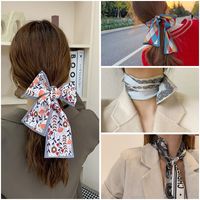 Fashion Flowers And Plants Silk Scarf Hair Band Narrow Thin Strip Retro Ribbon main image 1