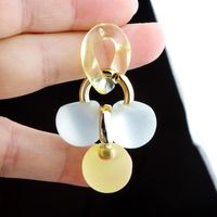 Fashion New Simple Contrast Color Female Candy Cute Resin Eardrops sku image 3