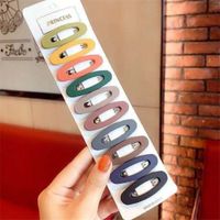Fashion Simple Frosted Clip Back Head Barrettes Rectangular Multi-color Hairpin Set Headdress sku image 2