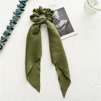 New Simple Long Ribbon Headwear Women's Hair Tie Ponytail Bandeau Floral Hair Ring sku image 1
