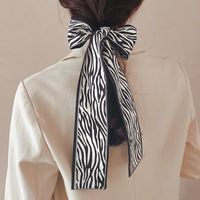 Fashion Flowers And Plants Silk Scarf Hair Band Narrow Thin Strip Retro Ribbon sku image 1