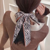 Fashion Flowers And Plants Silk Scarf Hair Band Narrow Thin Strip Retro Ribbon sku image 2