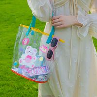 Fashion Summer Transparent Cartoon Bunny Handbag Cute Large Capacity sku image 1