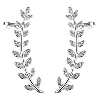 Fashion Ornament Inlay Rhinestone Leaf Shaped Stud Earrings main image 2