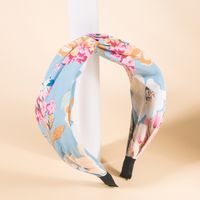 Fashion Color Flower Printing Twisted Headband Bohemian Hair Accessories sku image 1