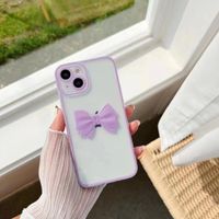 Simple Three Dimensional Bow Transparent Hard 13 Iphone Case main image 4