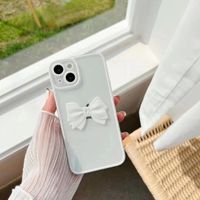 Simple Three Dimensional Bow Transparent Hard 13 Iphone Case sku image 1