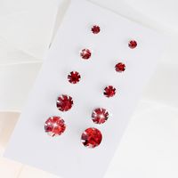 Fashion Ornament Crystal Zircon Earings Stud Set 5 Pairs main image 1