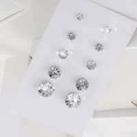 Fashion Ornament Crystal Zircon Earings Stud Set 5 Pairs main image 3