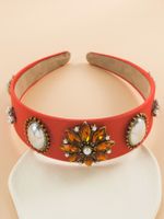 Fashion Baroque Vintage Inlay Pearl Rhinestone Flower Headband Hair Accessories main image 5