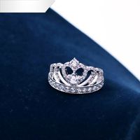 Mode Kreative Strass Intarsien Crown Legierung Ring Ornament main image 2
