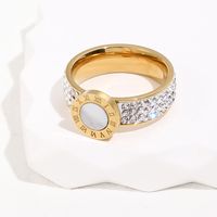 Titanium Steel 14k Gold-plated Ring Fashion Classic Golden Diamond Ring main image 2
