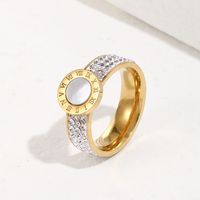 Titanium Steel 14k Gold-plated Ring Fashion Classic Golden Diamond Ring sku image 1