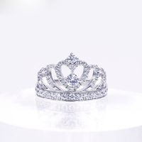 Mode Kreative Strass Intarsien Crown Legierung Ring Ornament sku image 1