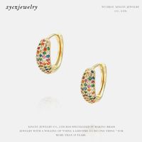 Fashion Gold-plated Color Zircon Earrings Wholesale sku image 1