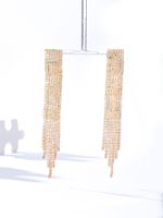 New Fashion Copper Electroplated 18k Rhinestone Long Tassel Earrings main image 1