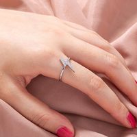 Simple Opening Adjustable Micro Inlaid Zircon Lightning Copper Ring Ornament main image 1