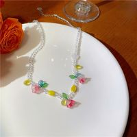 Fashion New Flower Beaded Short Necklace Clavicle Chain main image 3