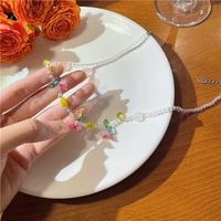 Mode Neue Blume Perlen Kurze Halskette Schlüsselbein Kette sku image 1