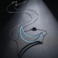 Jinse Xingyue Blue Türkis Eingelegte Halskette Aaa Zirkon Eingelegte Einfache Mond Damen Halskette Schmuck sku image 2