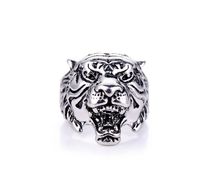 Retro Three-dimensional Ancient Silver Animal King Tiger Head Shaped Ring main image 3