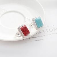 Fashion Simple Geometric Square Artificial Gemstone Alloy Ring Ornament main image 3