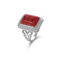 Fashion Simple Geometric Square Artificial Gemstone Alloy Ring Ornament sku image 3