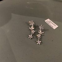 Fashion Diamond-embedded Flowers Shaped New Alloy Earrings main image 3