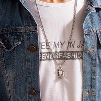 Fashion Men's And Women's Same Jewelry Robot Pendant Single-layer Doll Hip Hop Alloy Necklace sku image 1