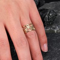 Fashion New Stainless Steel Hollow Female Star Opening Adjustable Ring main image 2