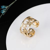 Fashion New Stainless Steel Hollow Female Star Opening Adjustable Ring main image 1