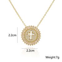 Fashion Geometric Cross Copper Zircon Pendant Necklace In Bulk main image 5