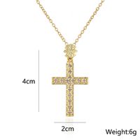 Fashion Geometric Cross Copper Zircon Pendant Necklace In Bulk main image 6