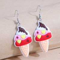 Pendientes De Aleación Geométricos De Corazón Dulce De Helado Simple De Moda main image 2