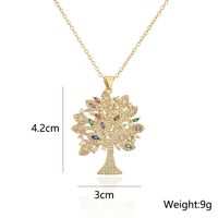 Fashion Copper 18k Gold Zircon Tree Shaped Goddess Pendant Necklace main image 5