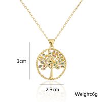 Fashion Copper 18k Gold Zircon Tree Shaped Goddess Pendant Necklace main image 6