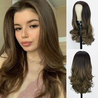 Women's Front Small Lace Mid-length Long Curly Hair Chemical Fiber Wigs sku image 1