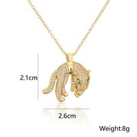 Fashion Copper 18k Gold Plating Zircon Animal Necklace Tiger Leopard Lion Pendant main image 7