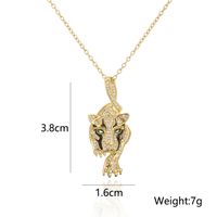 Fashion Copper 18k Gold Plating Zircon Animal Necklace Tiger Leopard Lion Pendant main image 8